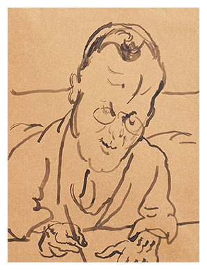 Rudolf Levy drawing, a drawing by Jules Pascin